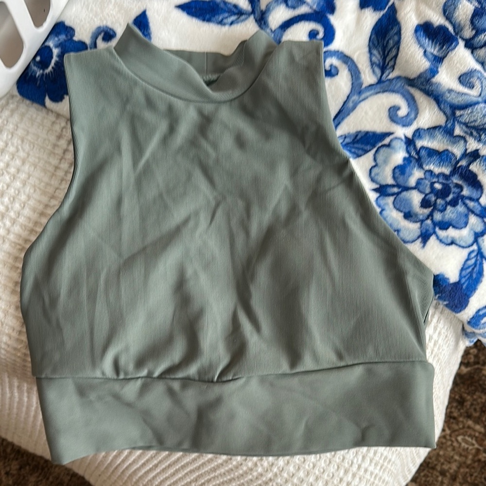 Sage Green Sleeveless Women's Top